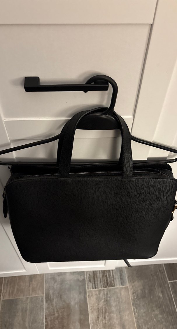 Siyah Deri Kadın Çanta Tokalı - Görsel 2