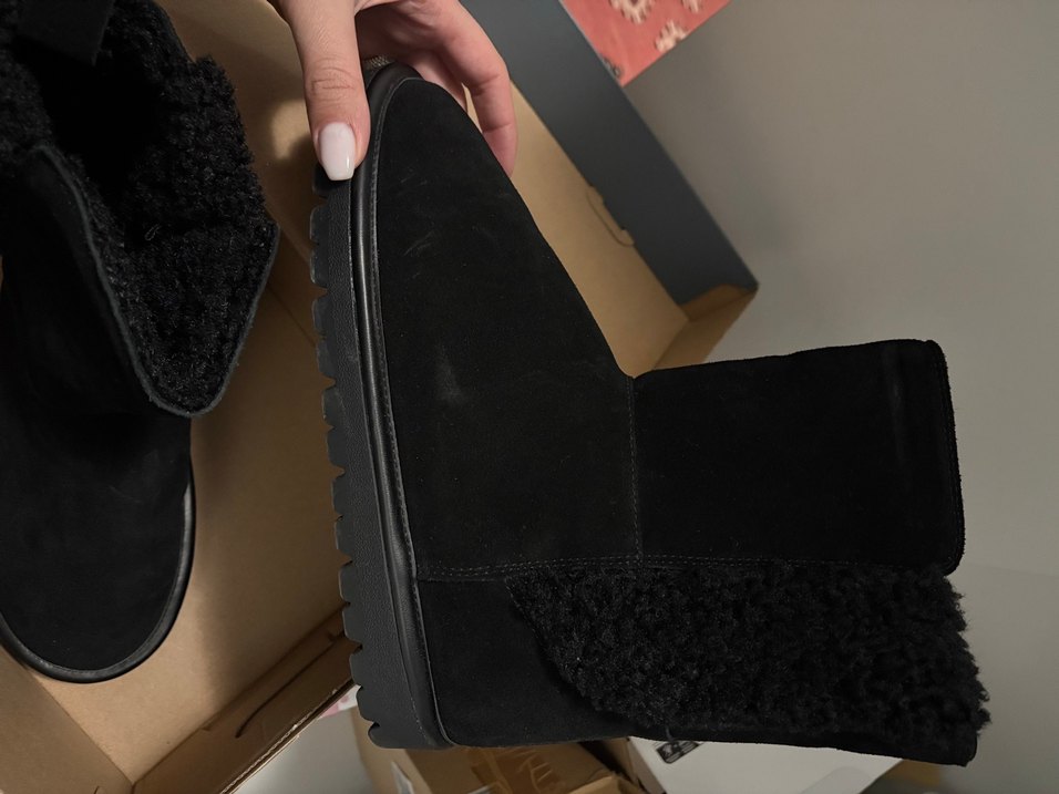 Siyah Süet Tüylü Kadın Dolgu Topuk Bot - Görsel 2