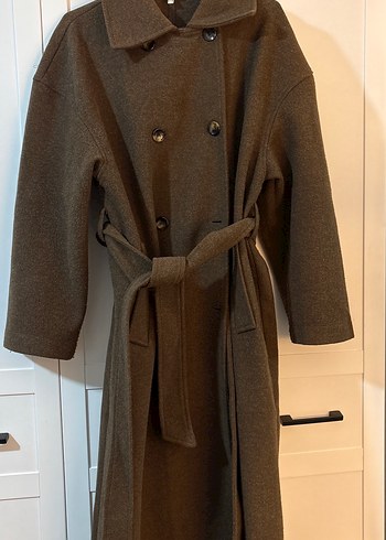 Kahverengi Kemerli Uzun Kadın Kaban - Görsel 8