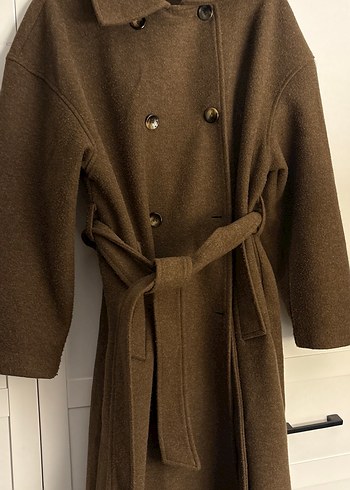 Kahverengi Kemerli Uzun Kadın Kaban - Görsel 7