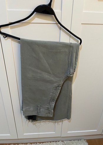 Gri Bol Kesim Midi Denim Pantolon