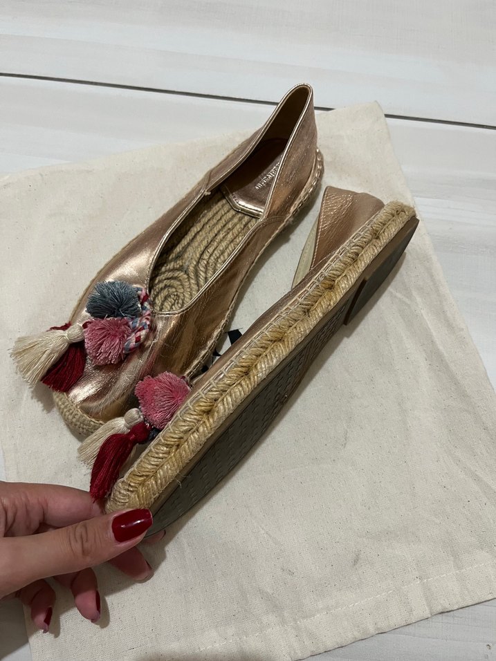 Püsküllü Bohem Pembe Dolgu Topuk Espadril - Görsel 5