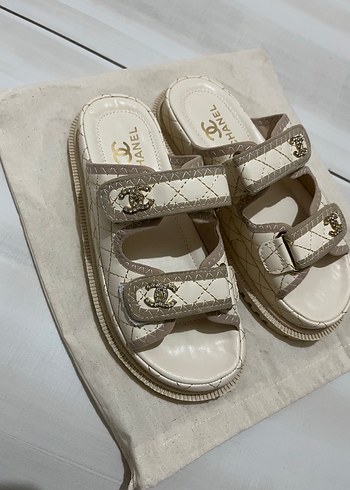 40 Beden beyaz Renk Chanel Beyaz Kadın Platform Sandalet