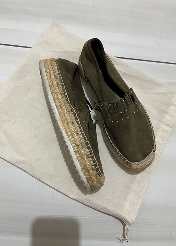 Kadın K Süet Dolgu Topuk Espadril - Görsel 3