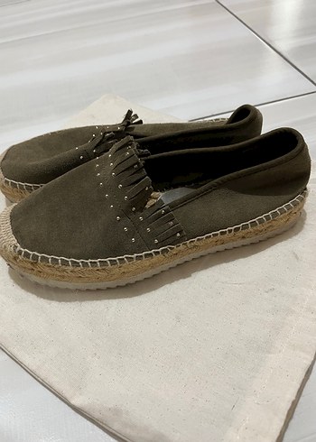 Kadın K Süet Dolgu Topuk Espadril - Görsel 7