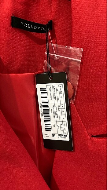 36 Beden kırmızı Renk trendyol blazer ceket