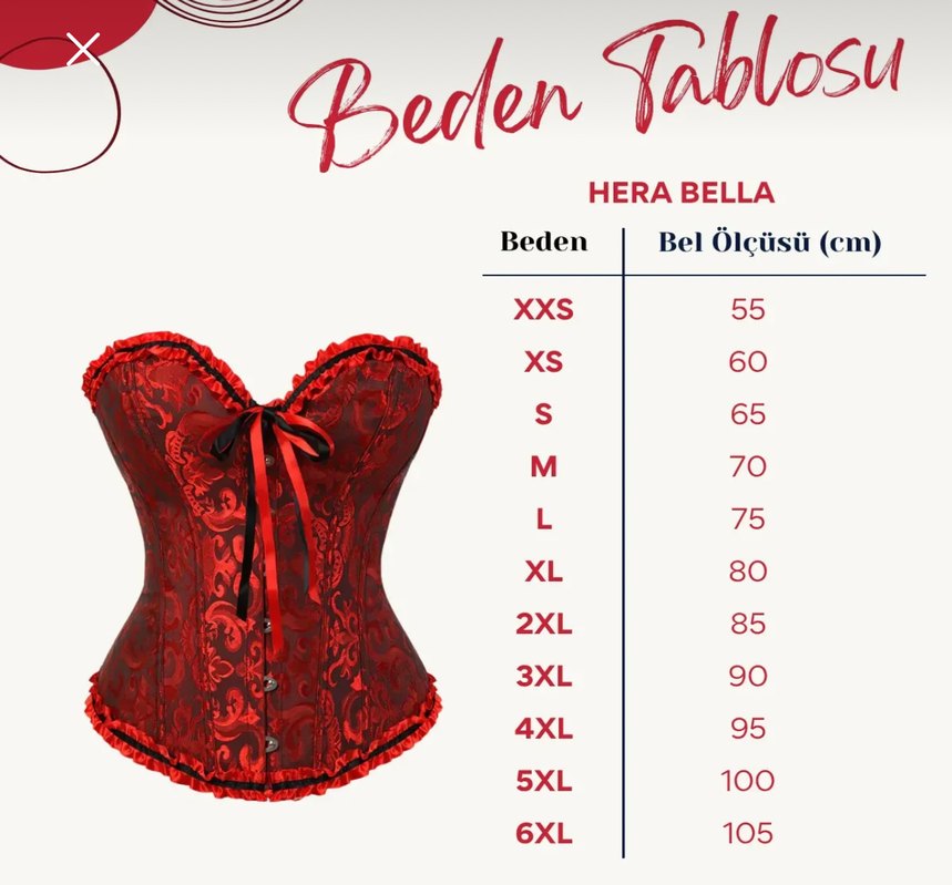 Kırmızı Straplez Düğmeli Gotik Büstiyer - Görsel 3