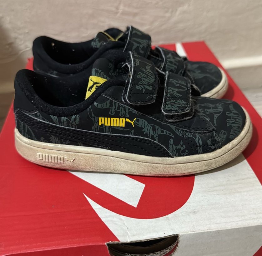 Erkek Çocuk Siyah Baskılı Cırtlı Spor Ayakkabı - Görsel 3