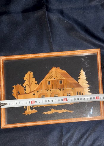 Ahşap Ev Temalı Altın Renk Tablo - Görsel 3