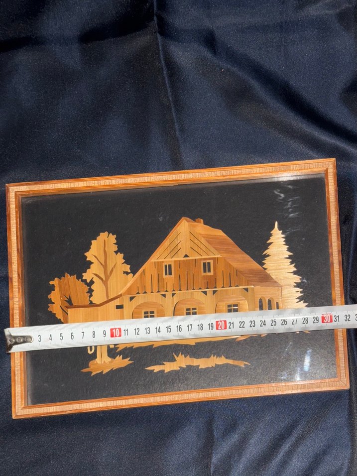 Ahşap Ev Temalı Altın Renk Tablo - Görsel 3