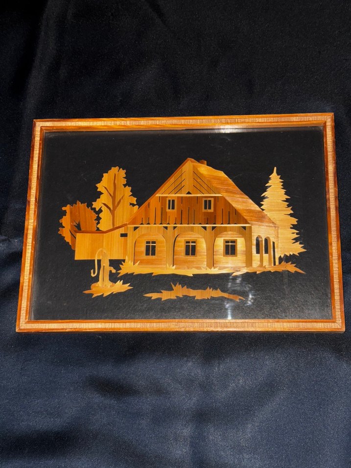 Ahşap Ev Temalı Altın Renk Tablo - Görsel 2