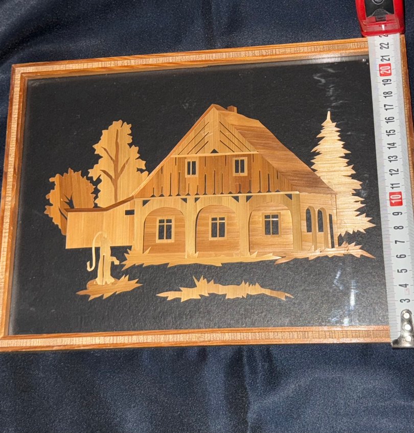 Ahşap Ev Temalı Altın Renk Tablo - Görsel 4