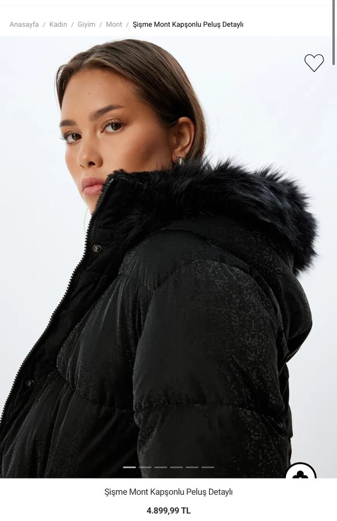 Kapüşonlu Siyah Suni Kürk Detaylı Şişme Mont - Görsel 5