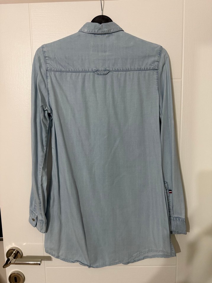 Us Polo Düğmeli Uzun Kollu Denim Gömlek - Görsel 2