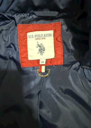 Us Polo Düğmeli Lacivert Kadın Kışlık Mont - Görsel 4