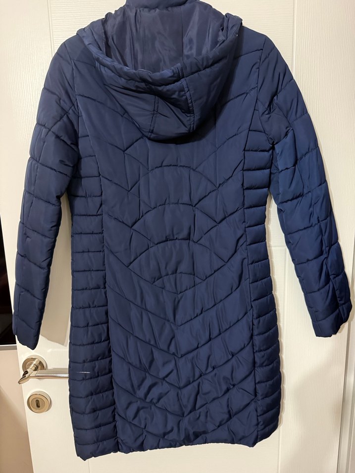 Us Polo Düğmeli Lacivert Kadın Kışlık Mont - Görsel 2