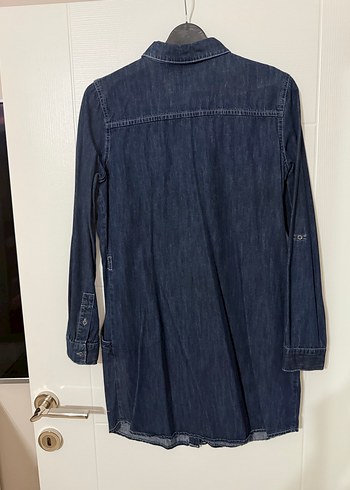 Mavi Düğmeli Kadın Denim Tunik - Görsel 2