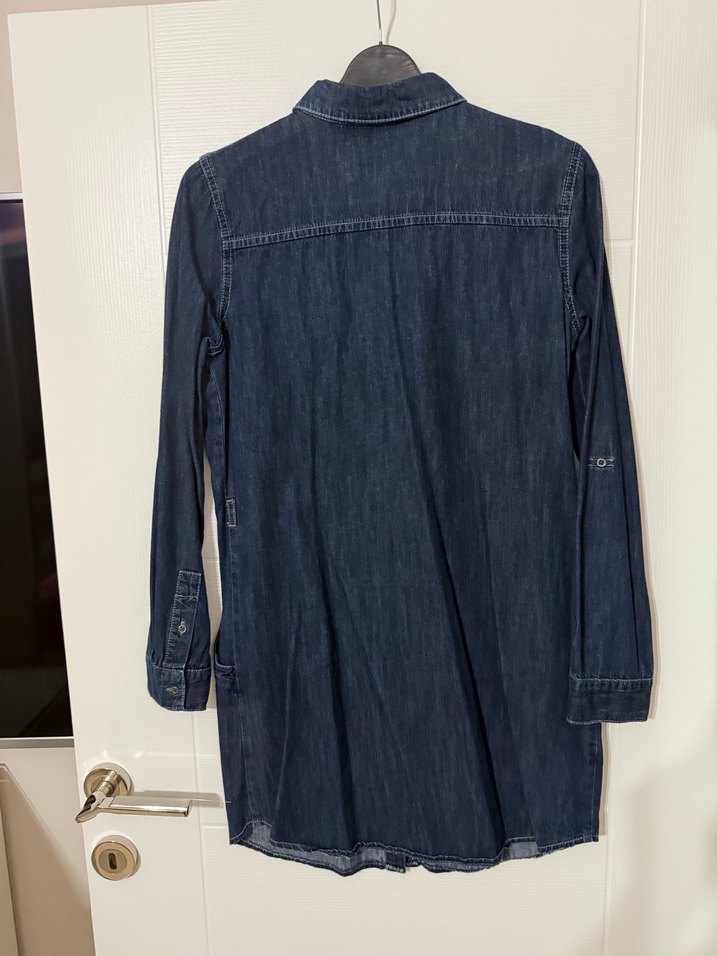 Mavi Düğmeli Kadın Denim Tunik - Görsel 2