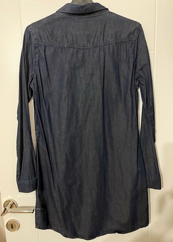 Düğmeli Lacivert Kadın Denim Ceket - Görsel 2