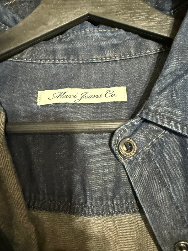 Düğmeli Lacivert Kadın Denim Ceket - Görsel 3