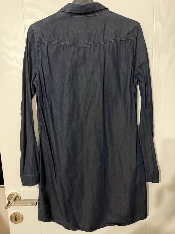 Düğmeli Lacivert Kadın Denim Ceket - Görsel 2