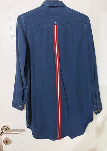 Us Polo Kadın Mavi Çizgili Denim Gömlek - Görsel 2