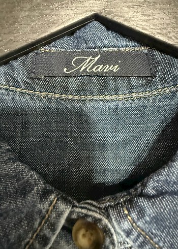 Kadın Lacivert Uzun Kollu Denim Elbise - Görsel 3