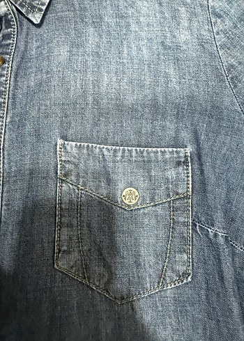 Kadın Lacivert Uzun Kollu Denim Elbise - Görsel 4