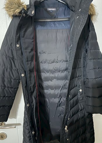 Tommy Hilfiger Kadın Kışlık Kaz Tüyü Mont Kürklü Kapüşonlu - Görsel 3