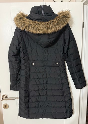 Tommy Hilfiger Kadın Kışlık Kaz Tüyü Mont Kürklü Kapüşonlu - Görsel 2