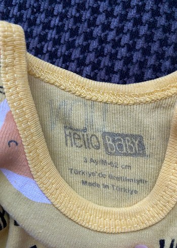 Sarı Renkli Baskılı Bebek Body - Görsel 2