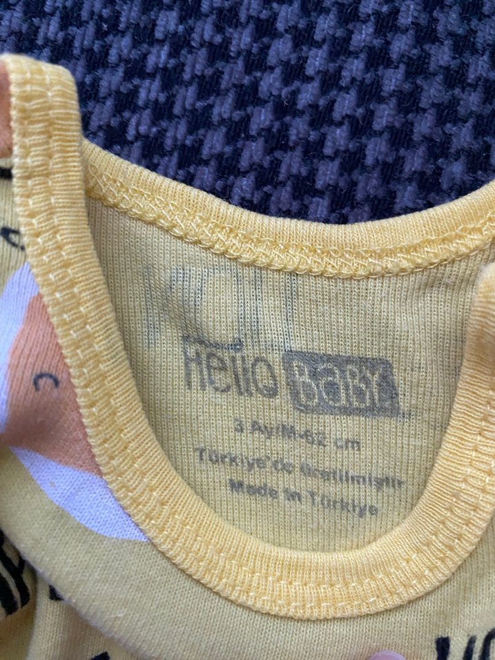 Sarı Renkli Baskılı Bebek Body - Görsel 2