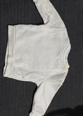 Erkek Çocuk Düğmeli Kalın Beyaz Sweatshirt - Görsel 2