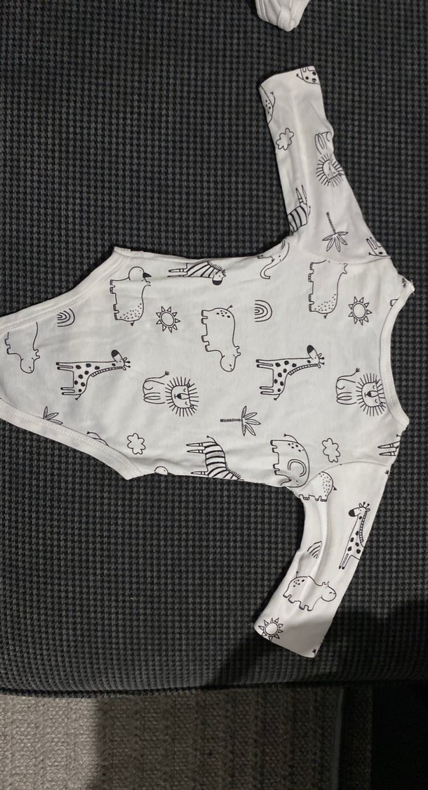 Uzun Kollu Zebra Desenli Bebek Body - Görsel 2