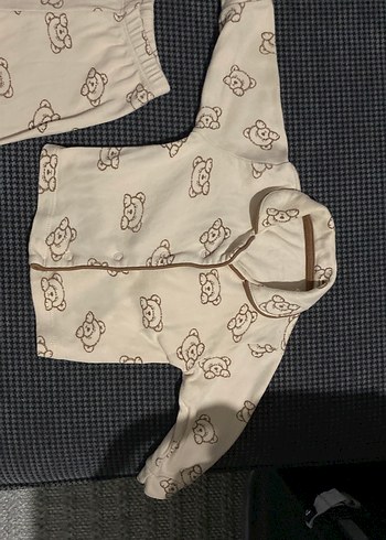 Ayıcık desenli gri bebek takım - Görsel 2