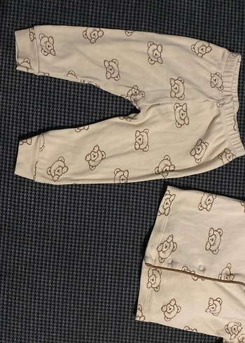 Ayıcık desenli gri bebek takım - Görsel 3