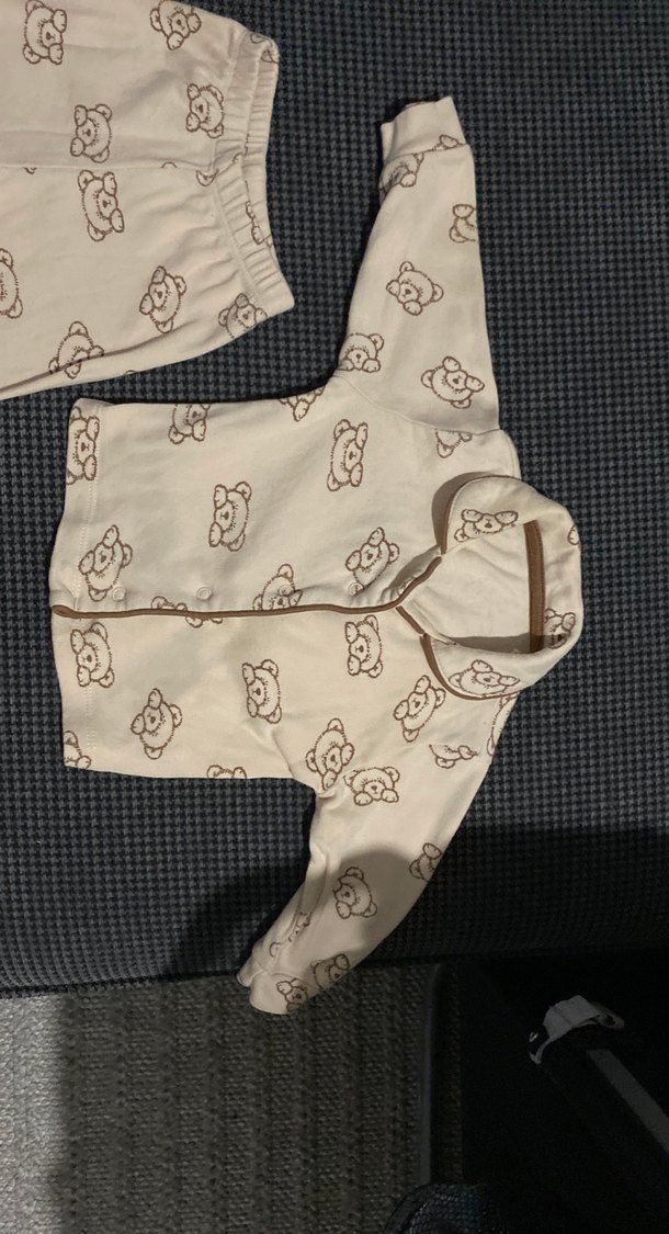 Ayıcık desenli gri bebek takım - Görsel 2