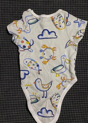 Desenli Kısa Kollu Bebek Body - Görsel 2