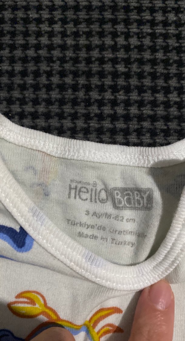 Desenli Kısa Kollu Bebek Body - Görsel 3