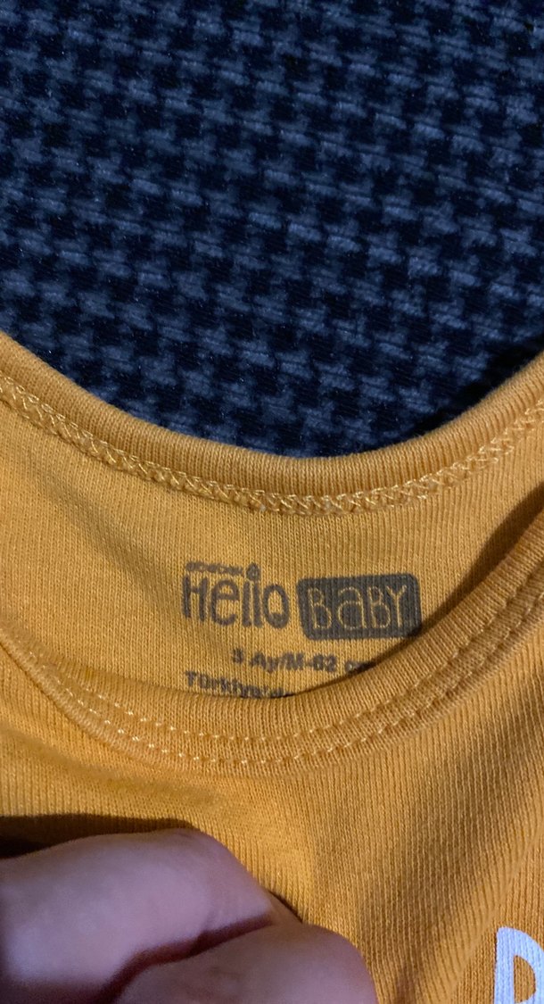 Sarı Bebek Uzun Kollu Body, Baskılı, Düğmeli - Görsel 3