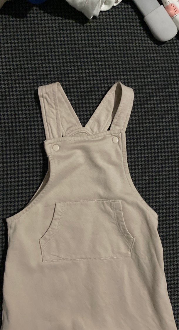 Bej Pamuklu Erkek Çocuk Askılı Tulum - Görsel 2