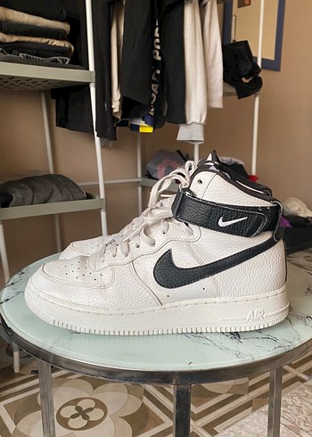 Nike Beyaz Air Force Siyah Deri Sneaker