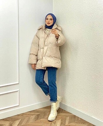 Zara Bej şişme mont