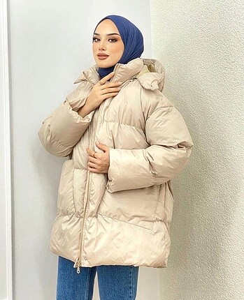 s Beden Bej şişme mont
