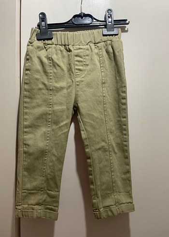 Erkek Çocuk Haki Kemerli Kot Pantolon