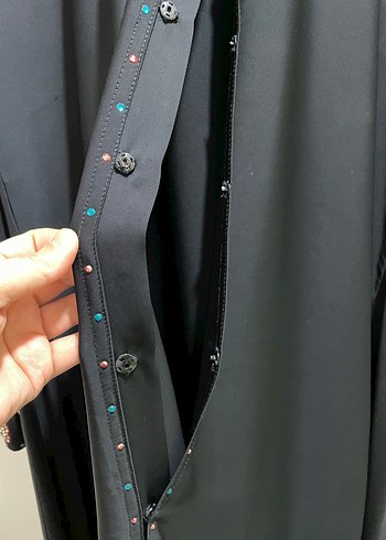 Boncuk İşlemeli Uzun Kollu Ferace - Görsel 3