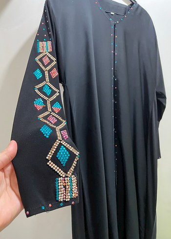 Boncuk İşlemeli Uzun Kollu Ferace - Görsel 4