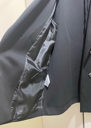 Siyah Düğmeli Kadın Blazer Ceket - Görsel 2