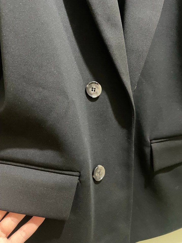 Siyah Düğmeli Kadın Blazer Ceket - Görsel 3