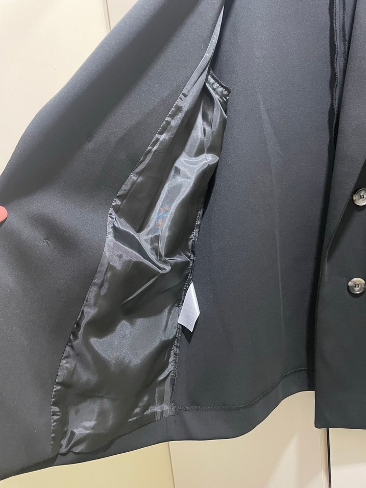 Siyah Düğmeli Kadın Blazer Ceket - Görsel 2